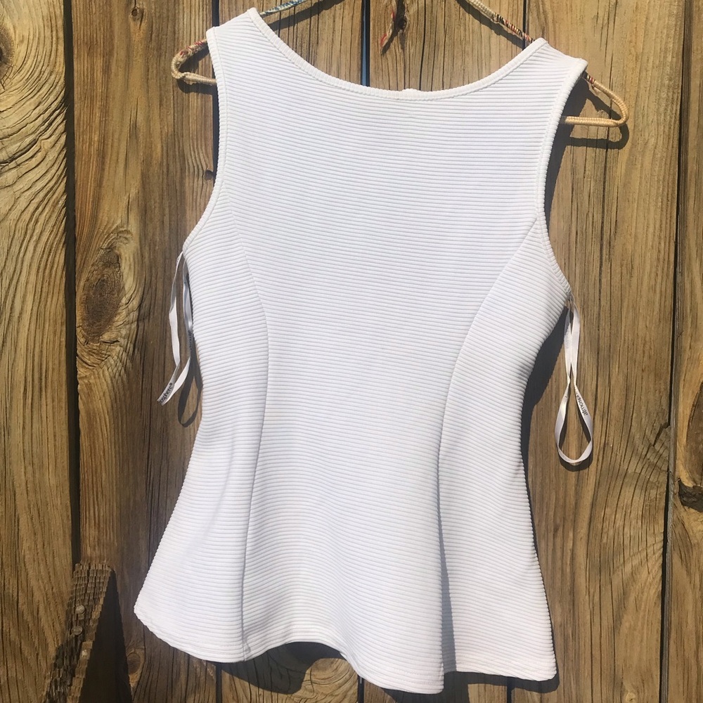 White Peplum Top